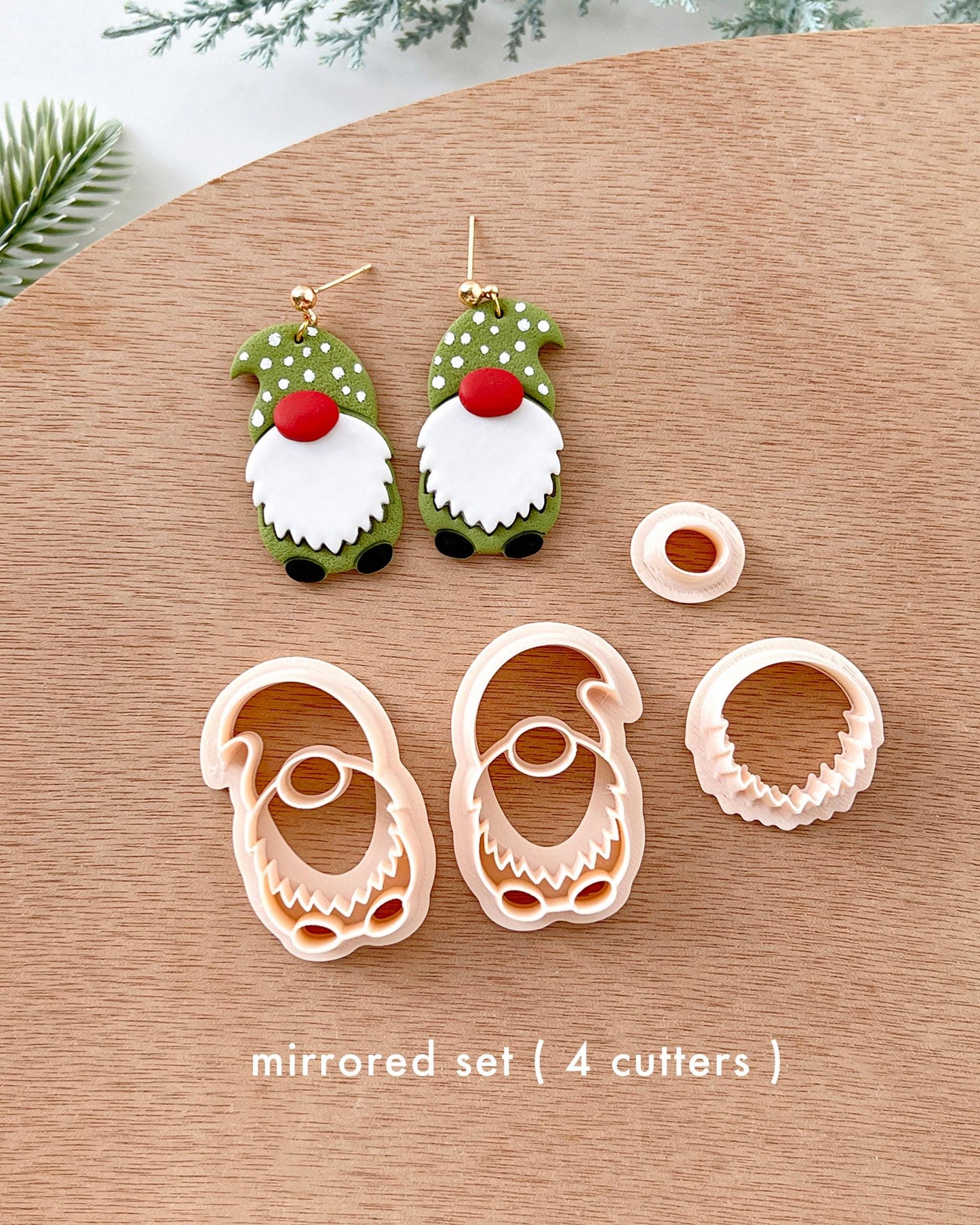 Winter Christmas Polymer Clay Cutters | Gnome Clay Earring Cutters Set for Jewelry Making