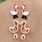 Winter Animal Christmas Polymer Clay Cutters | Goose with Boots Clay Earring Cutters Set for Jewelry Making