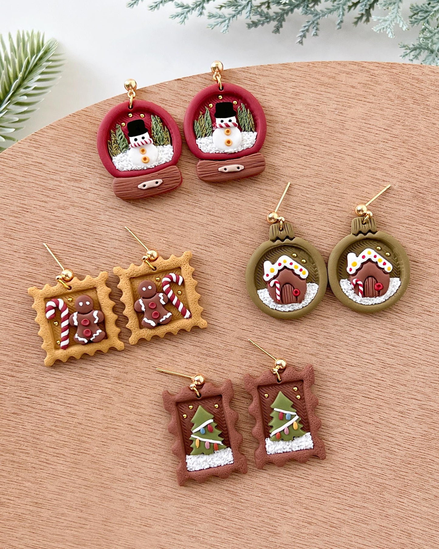 Winter Christmas Polymer Clay Cutters | Ornaments Clay Earring Cutters Set for Jewelry Making