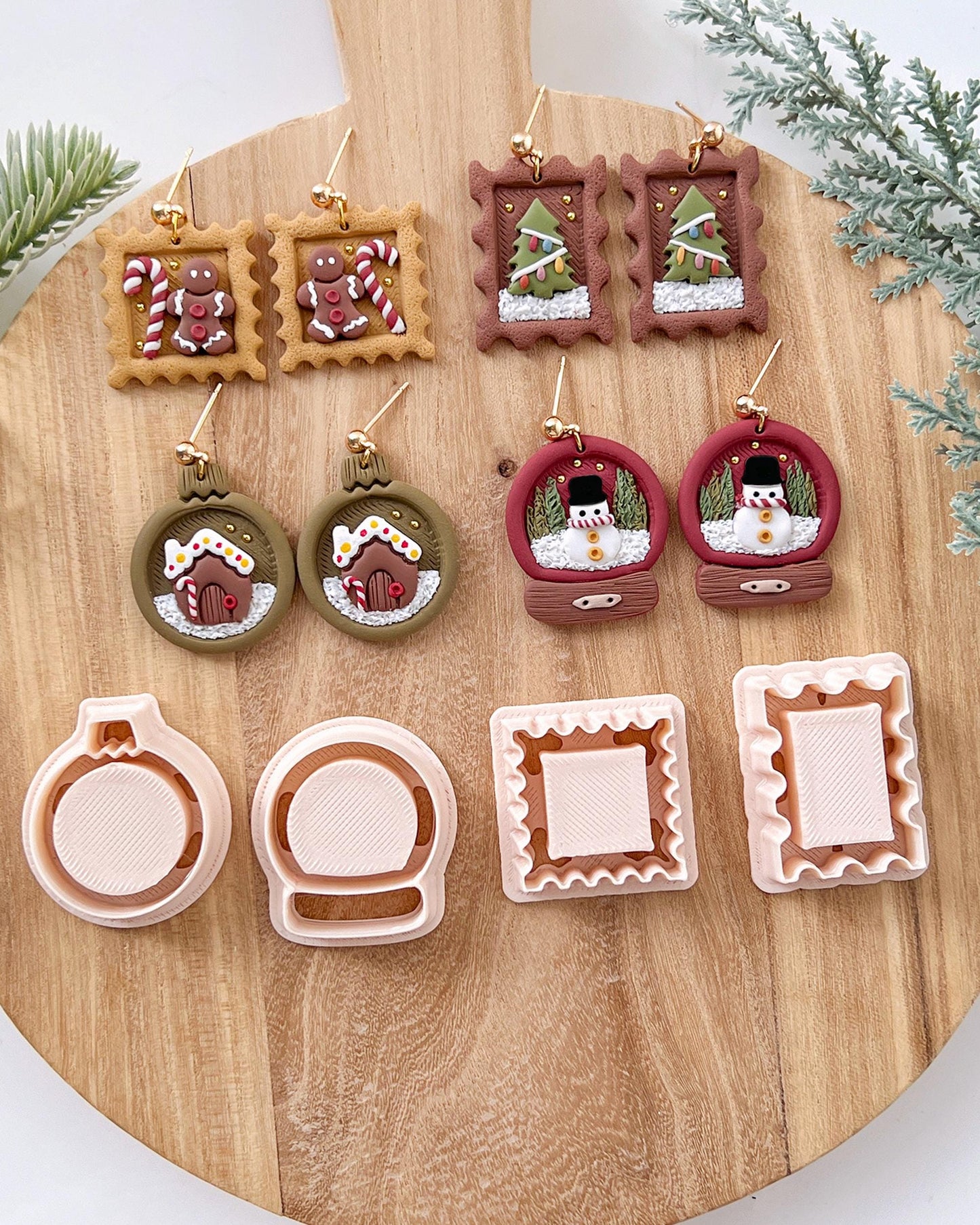 Winter Christmas Polymer Clay Cutters | Ornaments Clay Earring Cutters Set for Jewelry Making