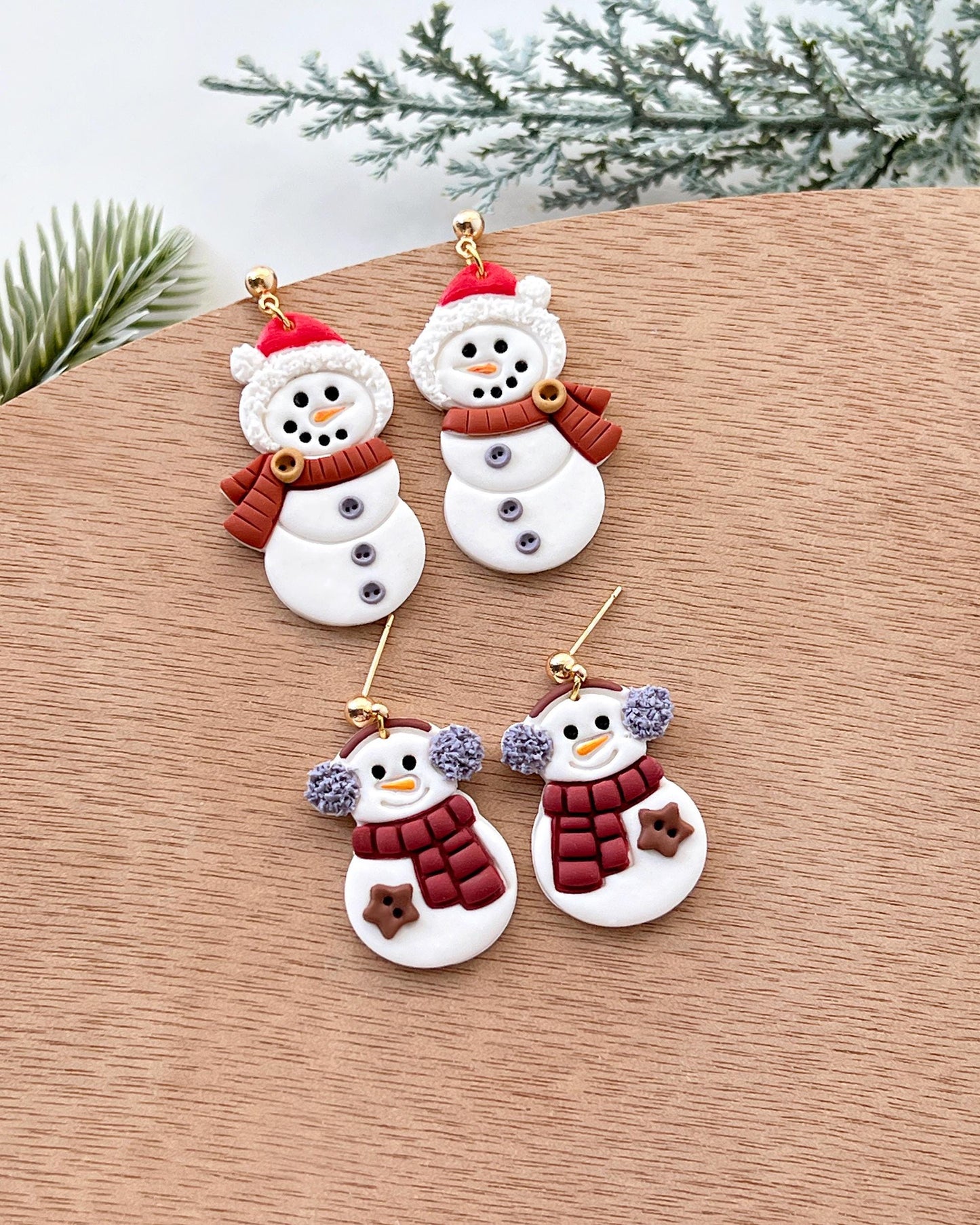 Winter Christmas Polymer Clay Cutters | Snowman Clay Earring Cutters Set for Jewelry Making