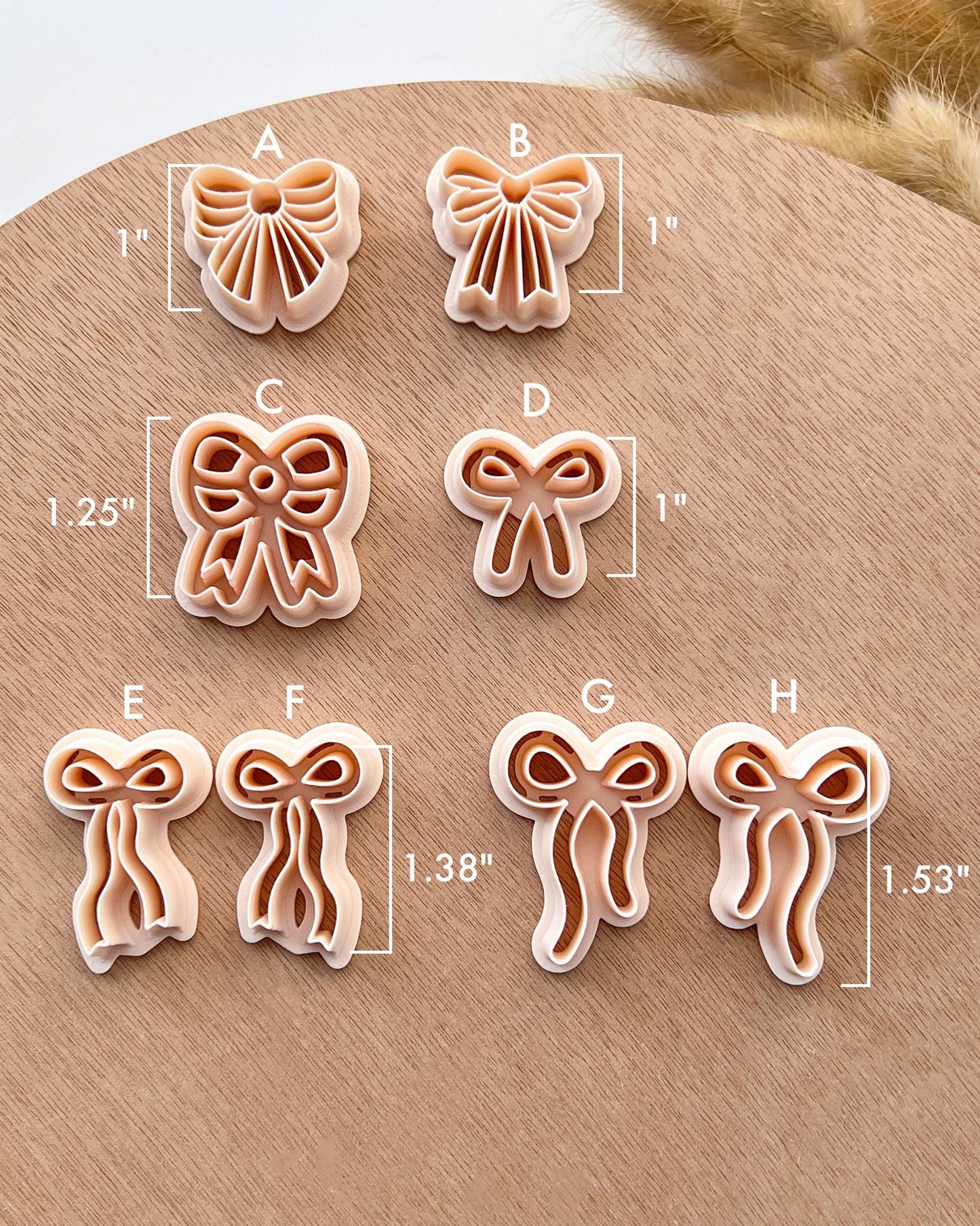 Valentines Polymer Clay Cutters | Bow Love Clay Earring Cutters | Polymer Clay Tools for Jewelry Making