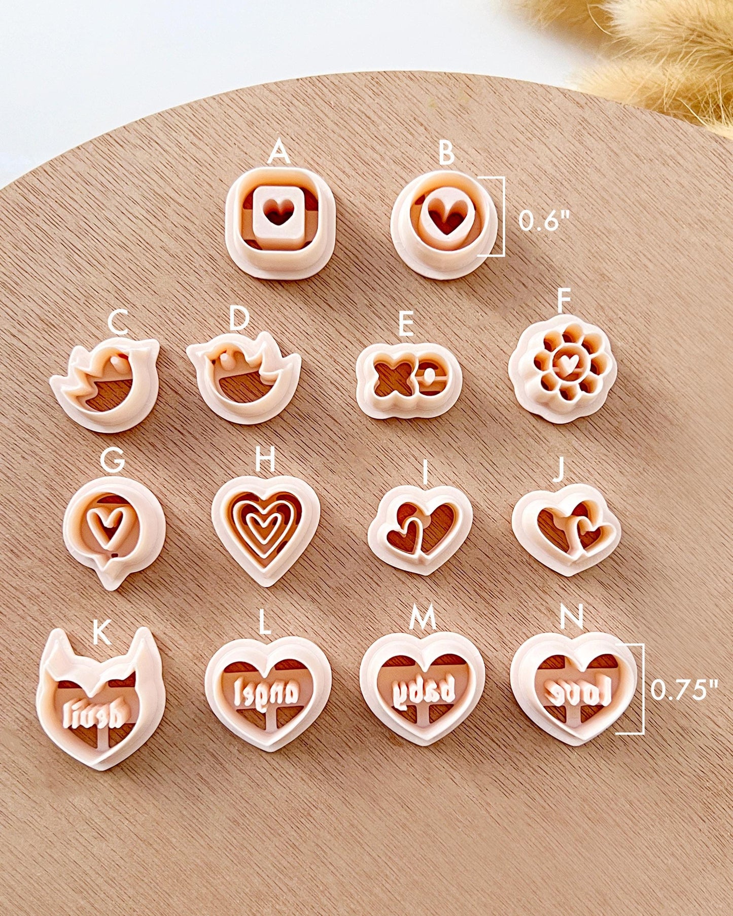 Valentine Stud Polymer Clay Cutters | Love Heart Clay Earring Cutters | Polymer Clay Tools for Jewelry Making