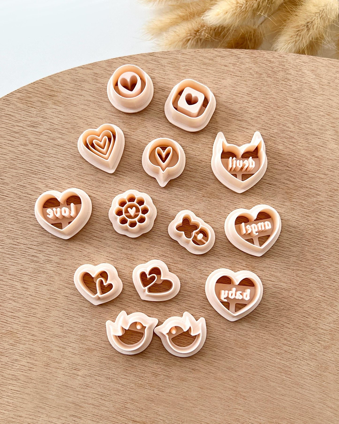 Valentine Stud Polymer Clay Cutters | Love Heart Clay Earring Cutters | Polymer Clay Tools for Jewelry Making