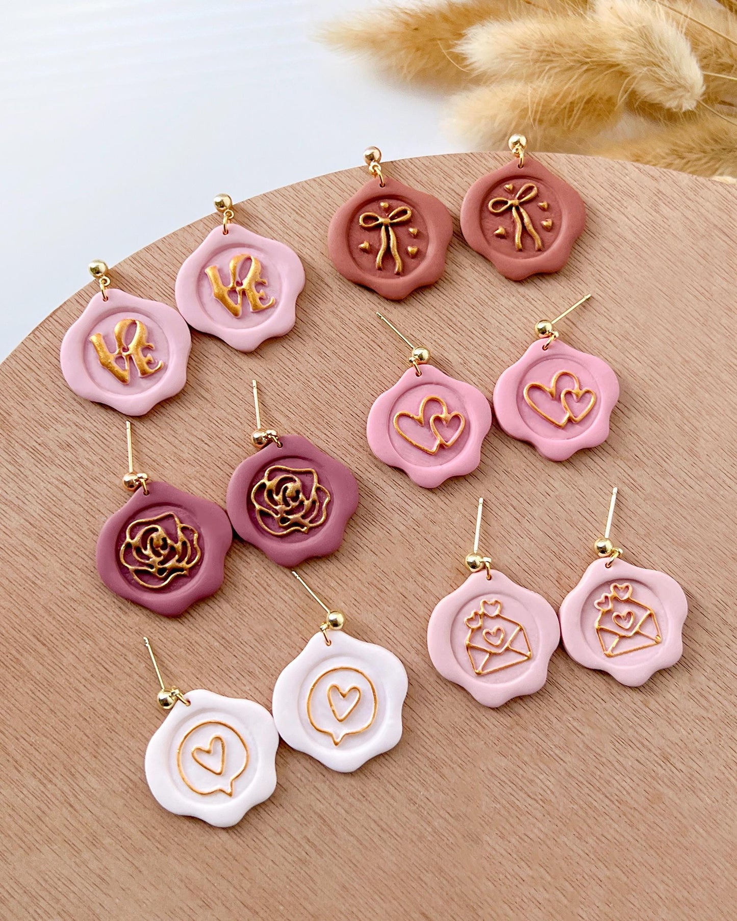 Valentines Polymer Clay Cutters | Wax Seal Clay Earring Stamps | Polymer Clay Tools for Jewelry Making