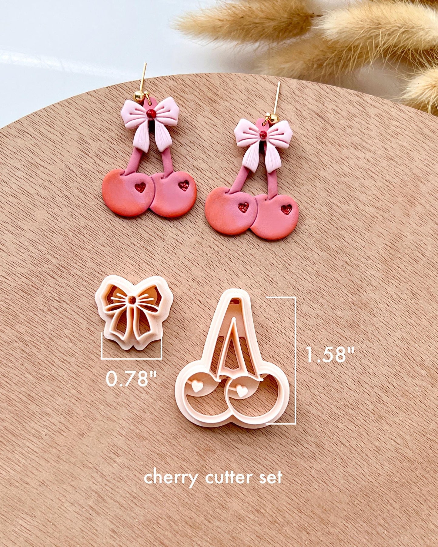 Valentines Polymer Clay Cutters | Heart Shaped Chocolate Clay Earring Cutters | Cherry | Strawberry Cutters