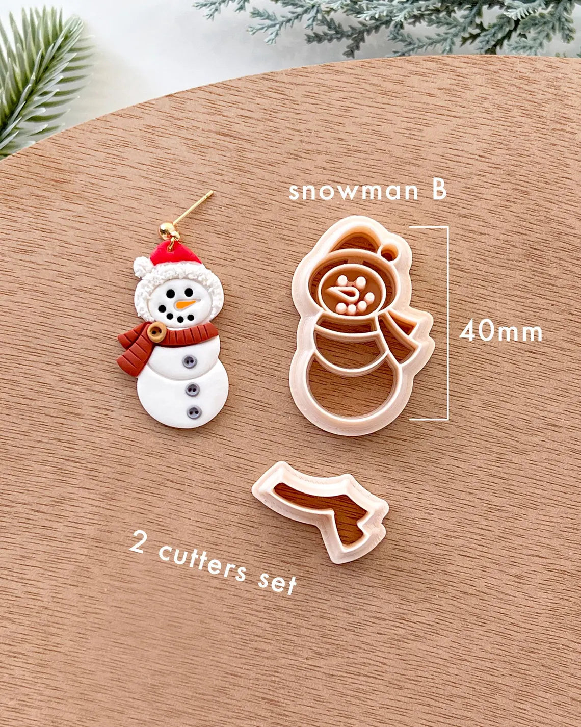 Winter Christmas Polymer Clay Cutters | Snowman Clay Earring Cutters Set for Jewelry Making