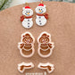 Winter Christmas Polymer Clay Cutters | Snowman Clay Earring Cutters Set for Jewelry Making