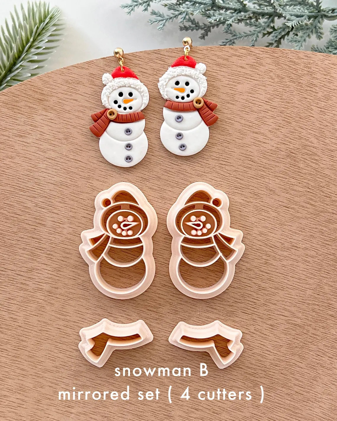 Winter Christmas Polymer Clay Cutters | Snowman Clay Earring Cutters Set for Jewelry Making