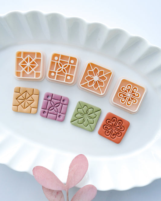 Floral Tile Polymer Clay Cutters