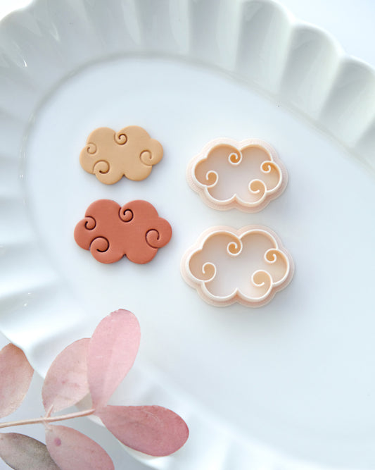 Embossed Cloud Polymer Clay Earring Cutters