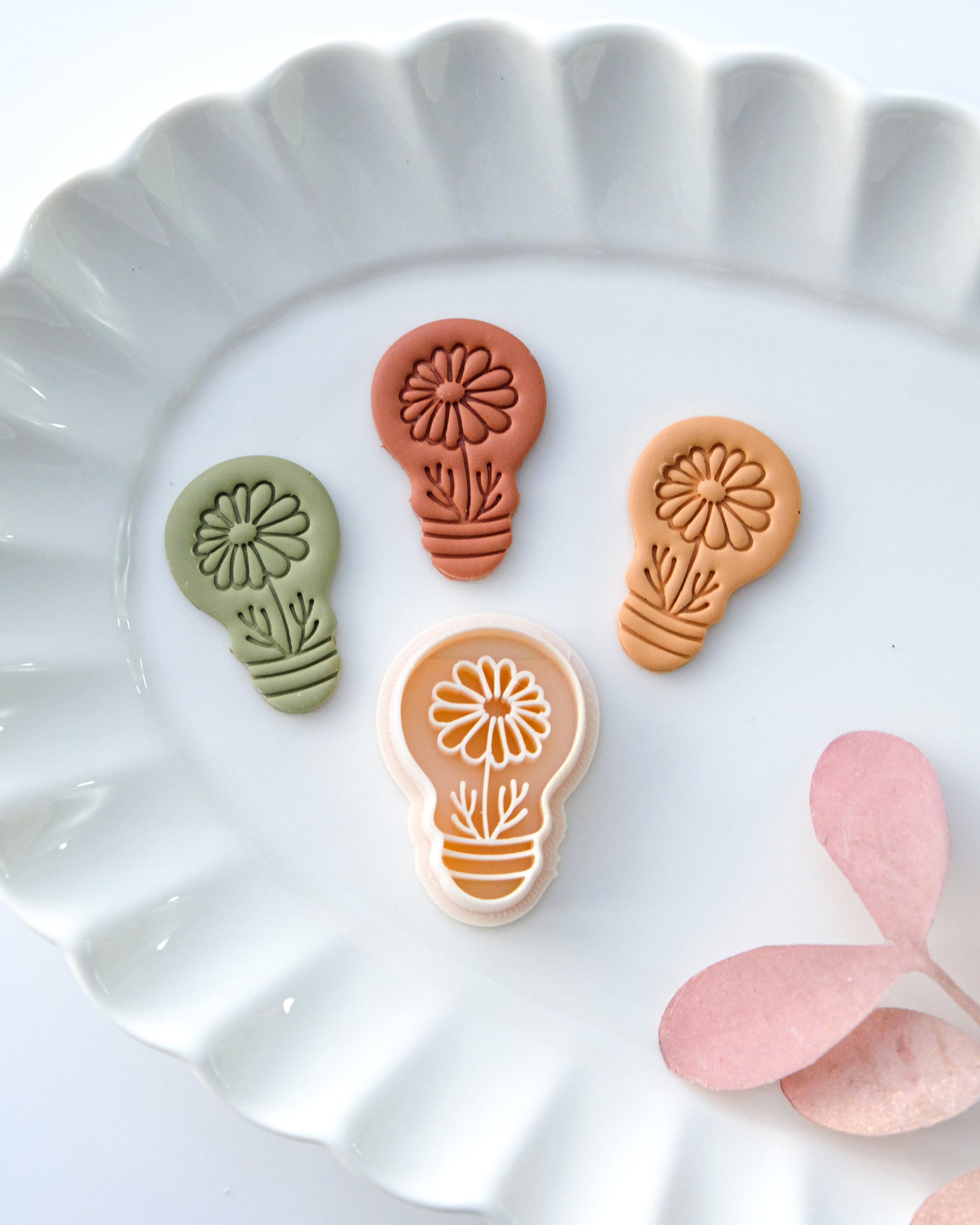 Flower in Light Bulb Polymer Clay Cutters