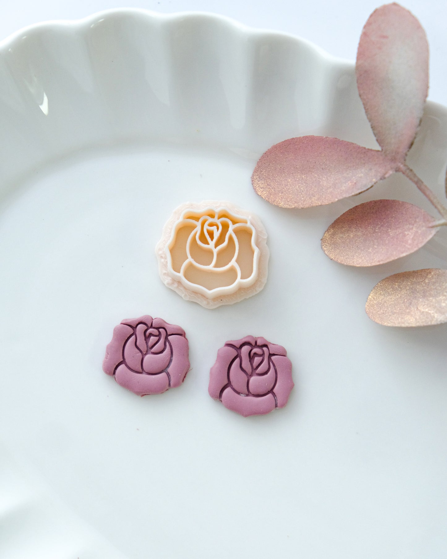 Rose Polymer Clay Cutter for Stud Earrings
