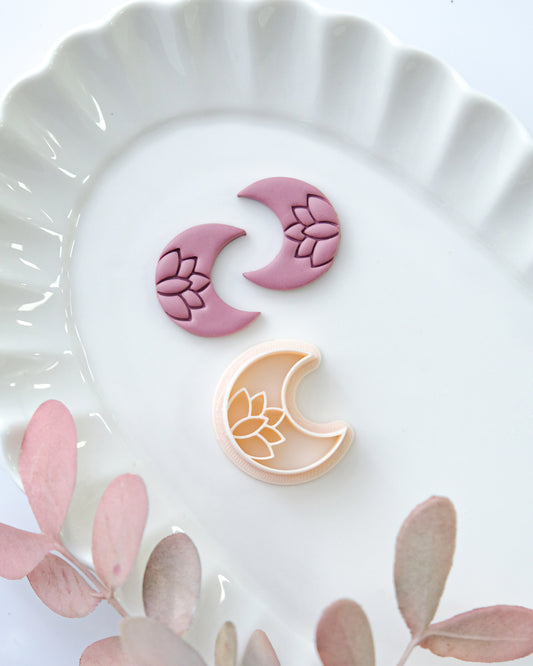 Embossing Lotus Moon Polymer Clay Cutter