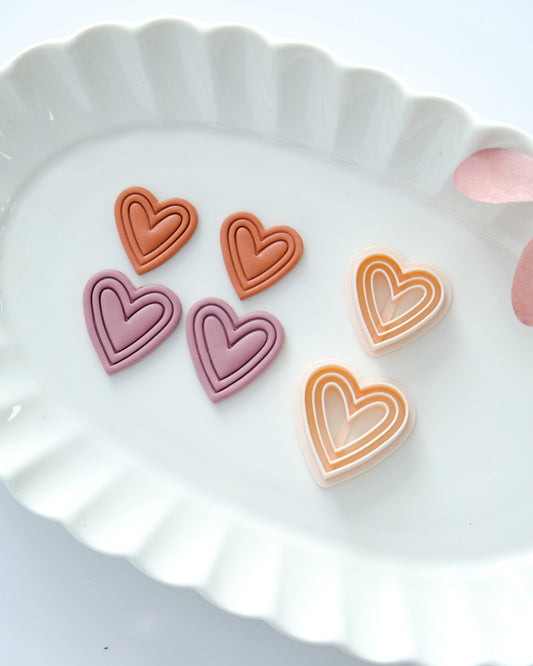 Embossing Heart Polymer Clay Cutters
