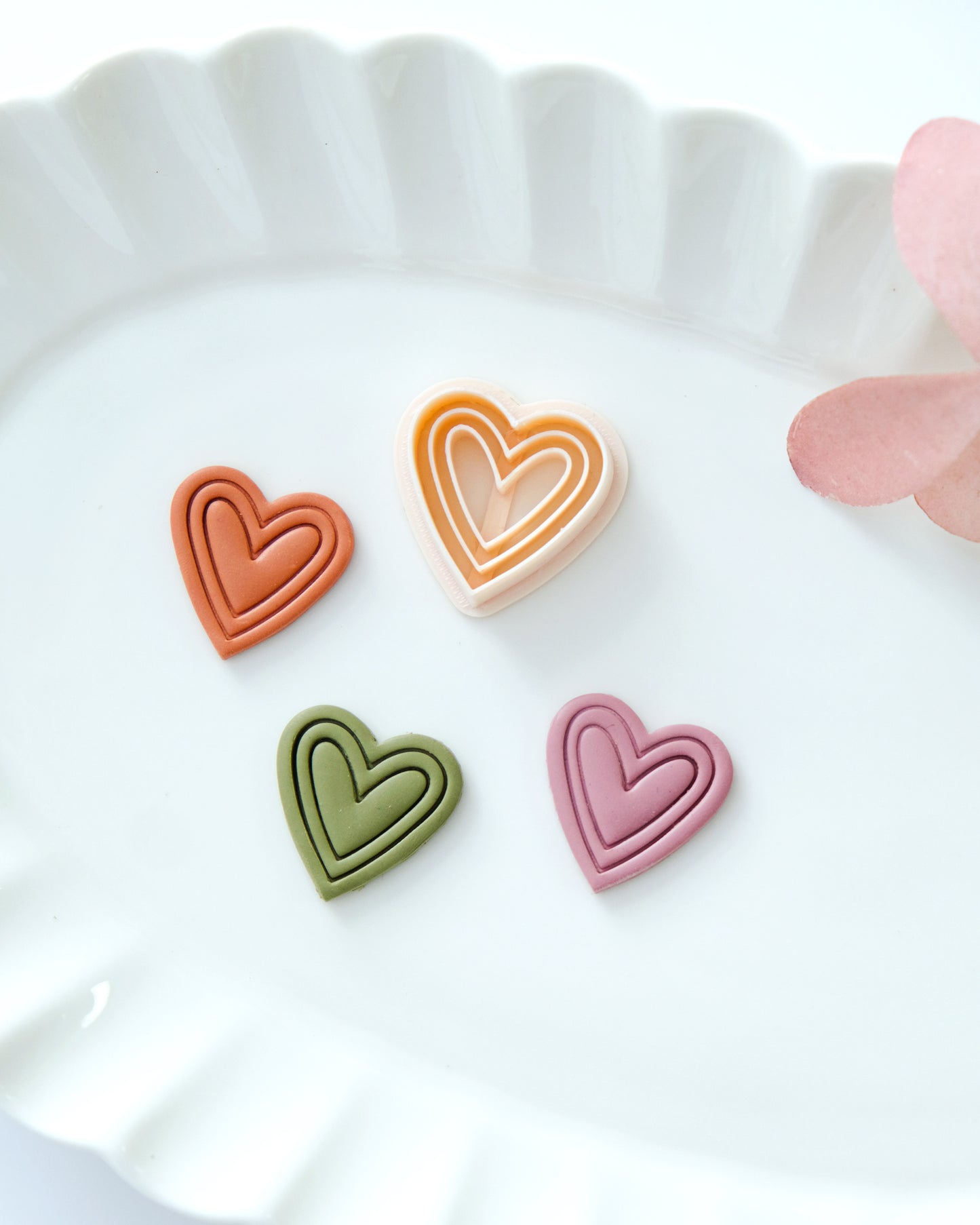 Embossing Heart Polymer Clay Cutters