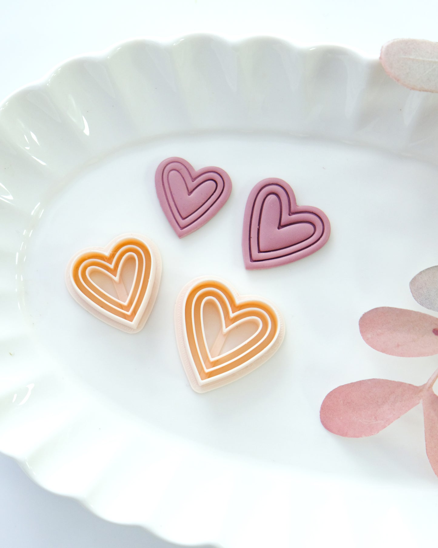 Embossing Heart Polymer Clay Cutters