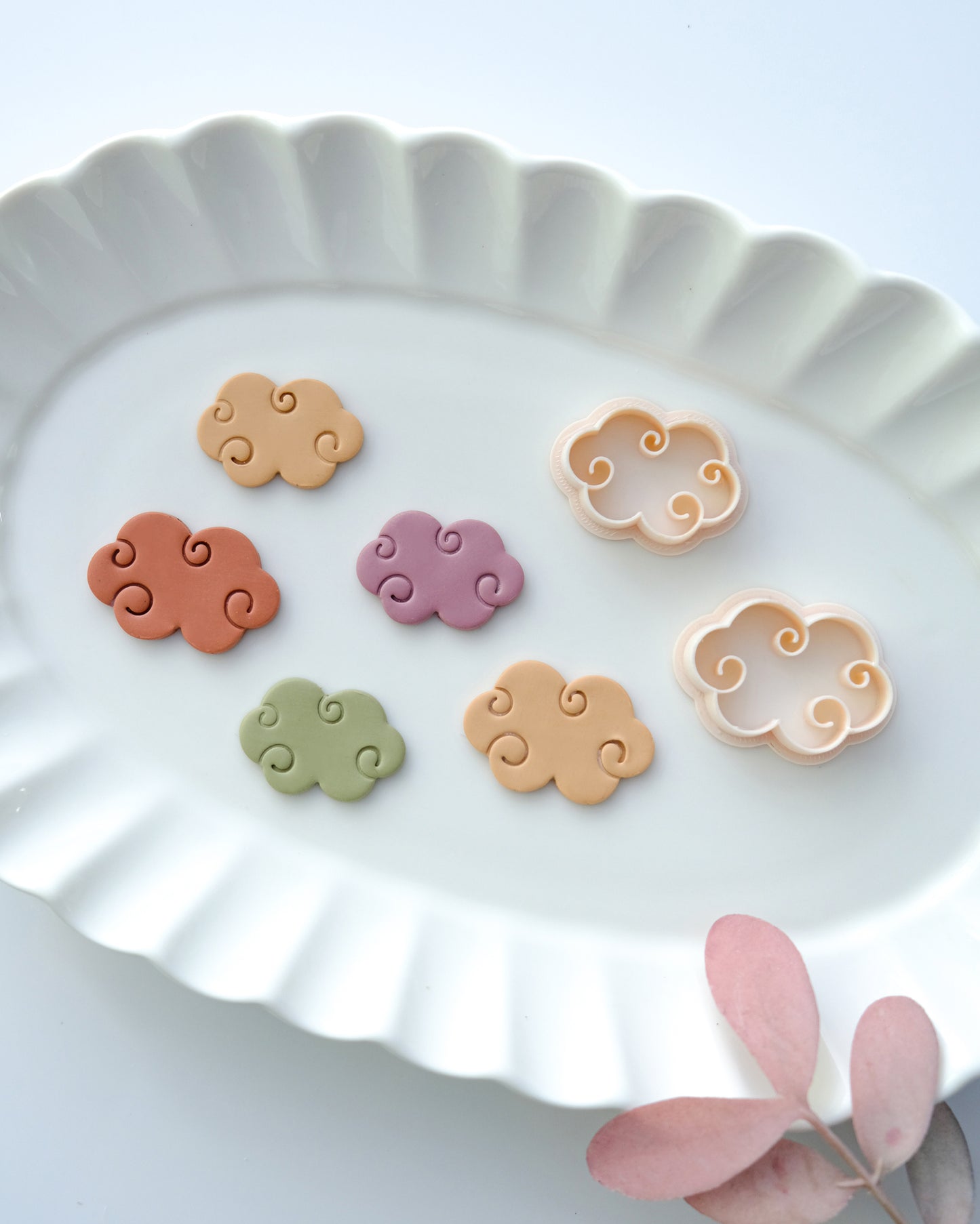 Embossed Cloud Polymer Clay Earring Cutters