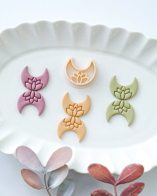 Embossing Lotus Moon Polymer Clay Cutter