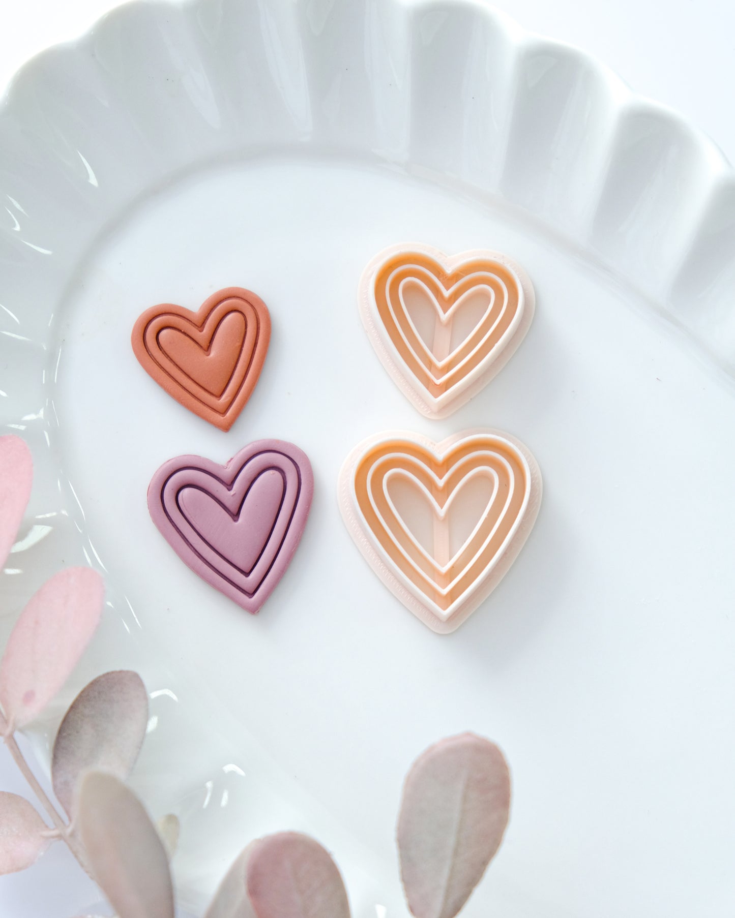 Embossing Heart Polymer Clay Cutters