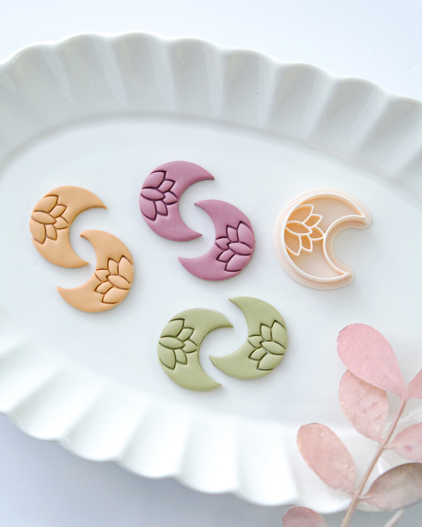 Embossing Lotus Moon Polymer Clay Cutter