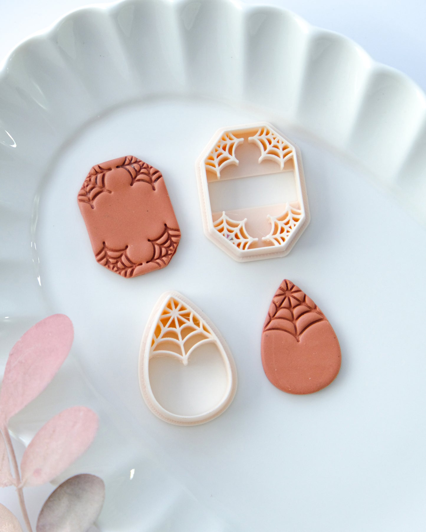 Halloween Spider Web Embossing Clay Cutter for Earrings