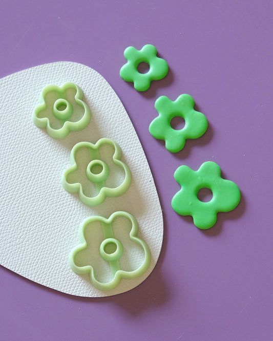 Organic Flower Clay Earring Cutters