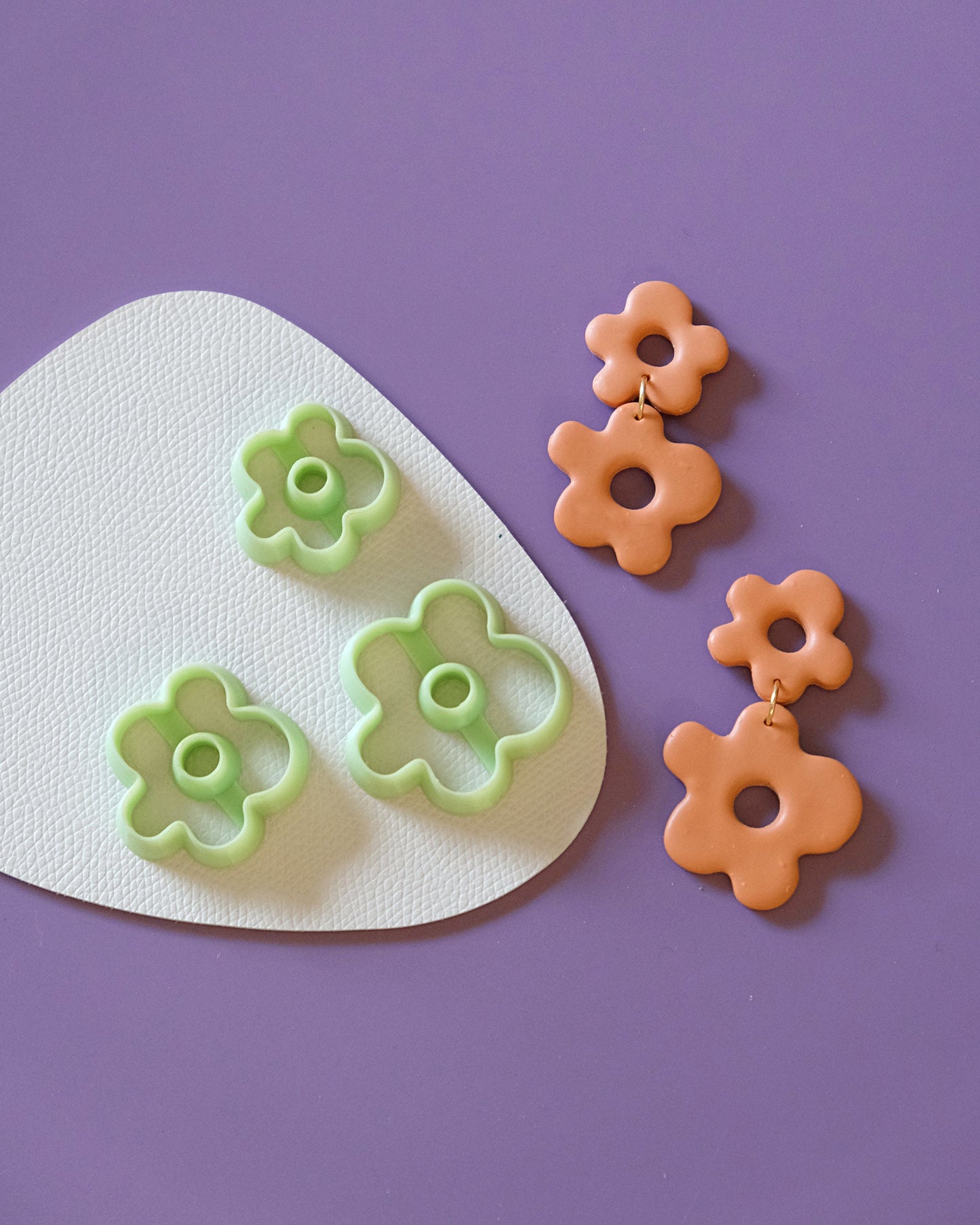 Organic Flower Clay Earring Cutters