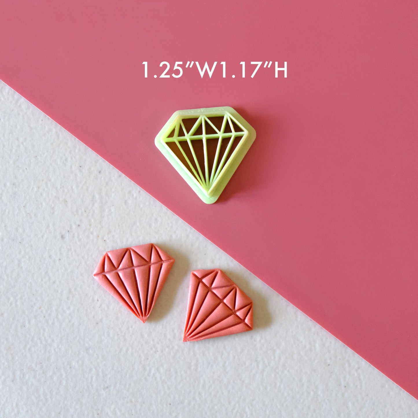 Diamond Shaped Polymer Clay Cutters | Embossed Gem Shaped Clay Earring Cutters