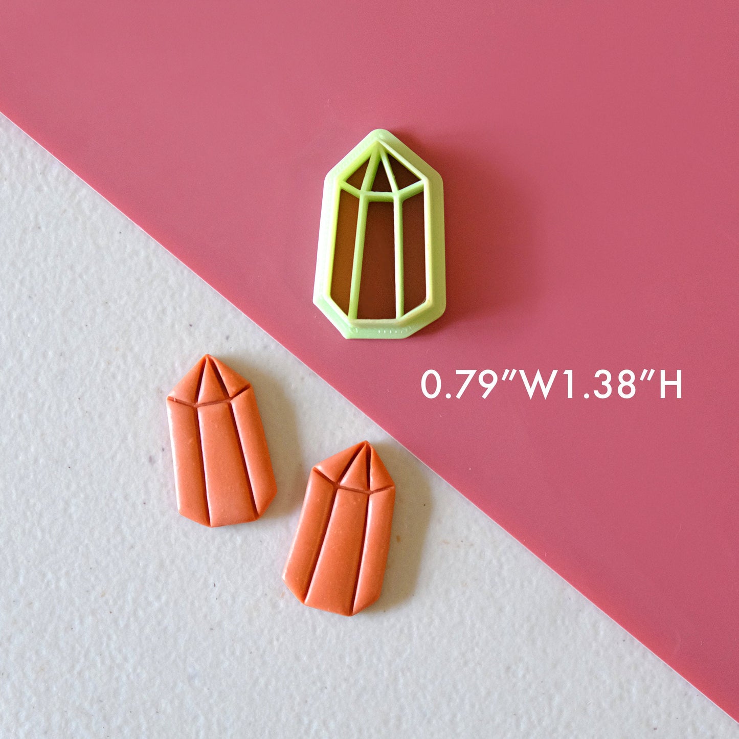 Diamond Shaped Polymer Clay Cutters | Embossed Gem Shaped Clay Earring Cutters