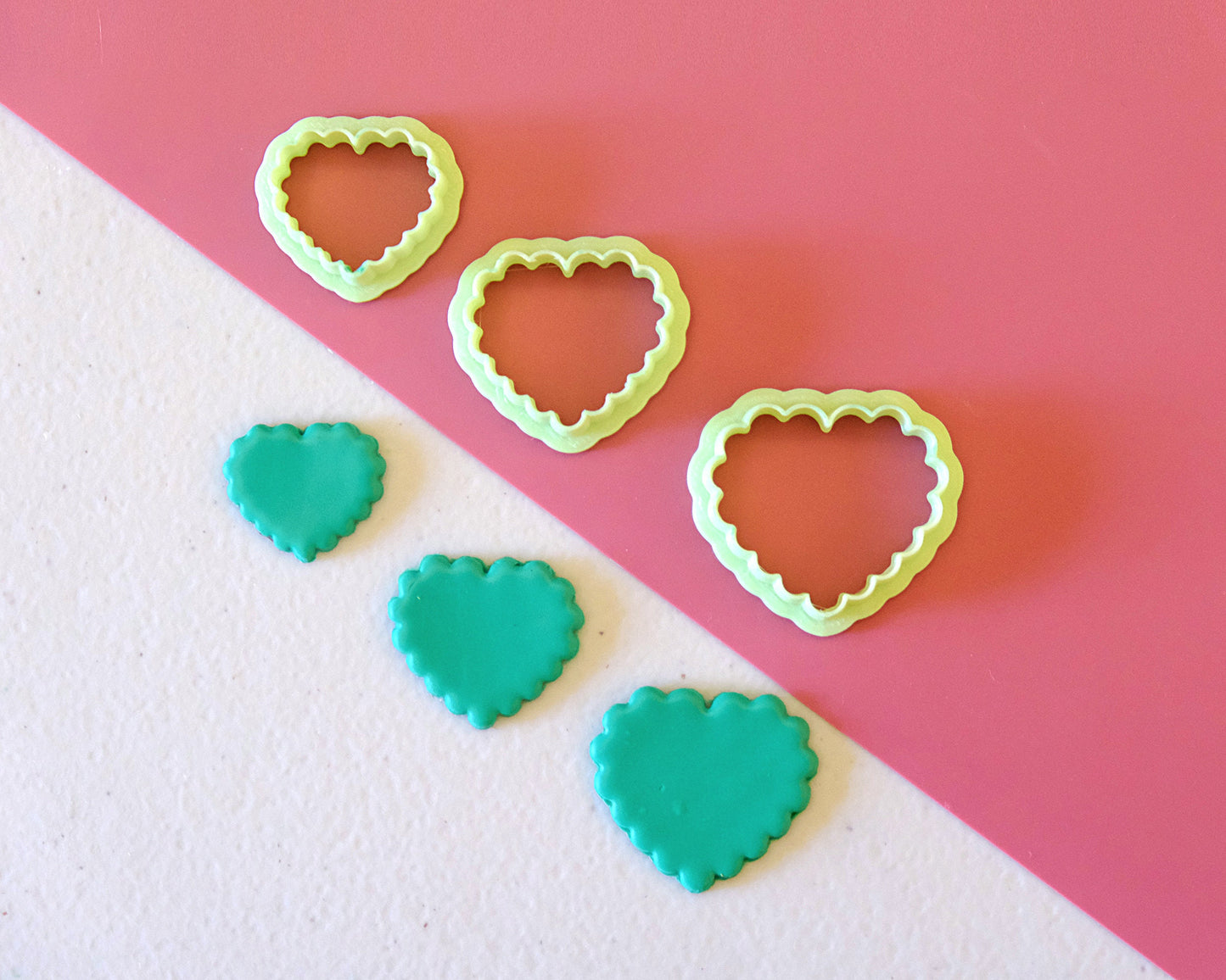 Lace Heart Polymer Clay Cutters | Valentines Day Clay Earring Cutters | Spring Clay Cutters For Jewelry Making