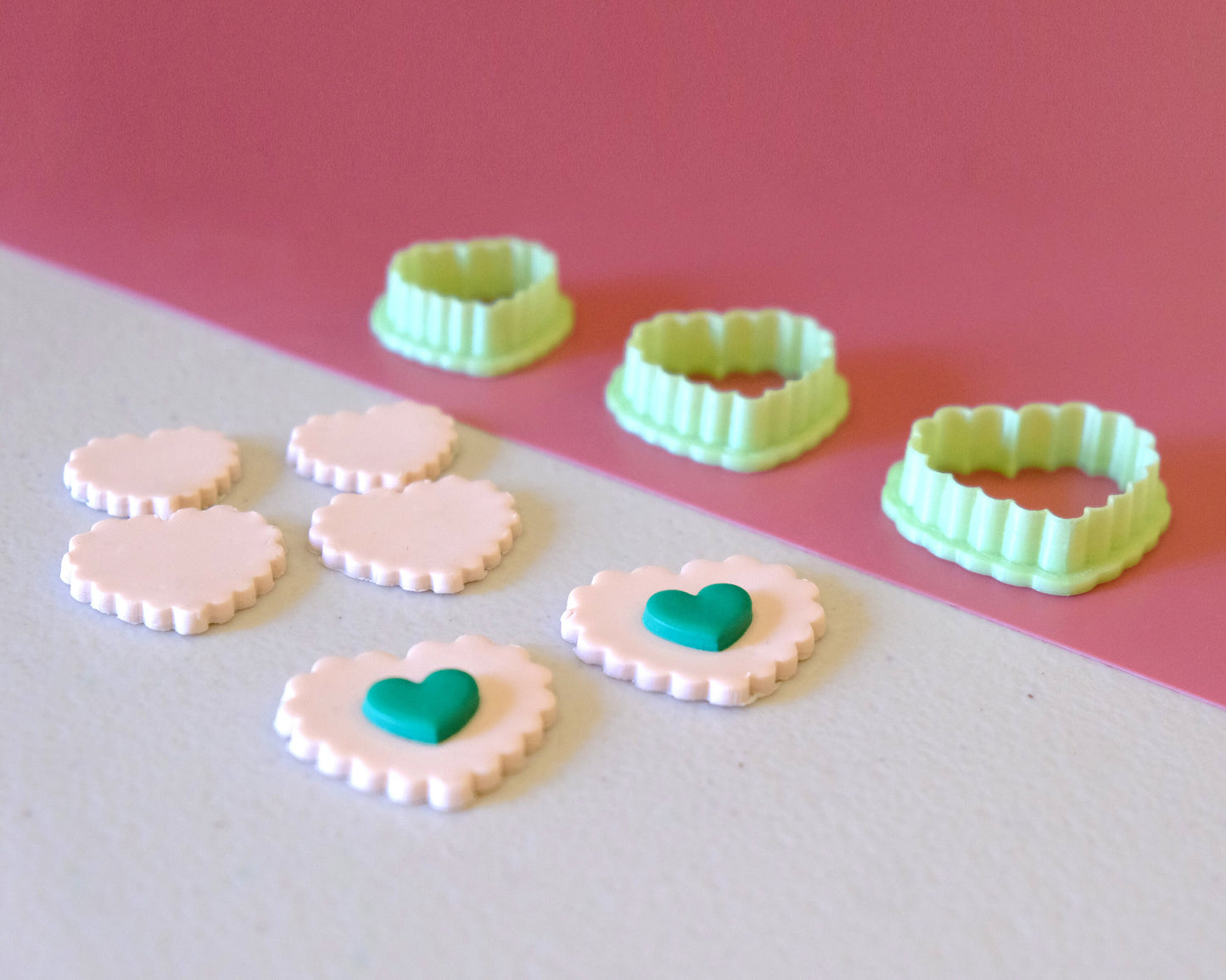 Lace Heart Polymer Clay Cutters | Valentines Day Clay Earring Cutters | Spring Clay Cutters For Jewelry Making