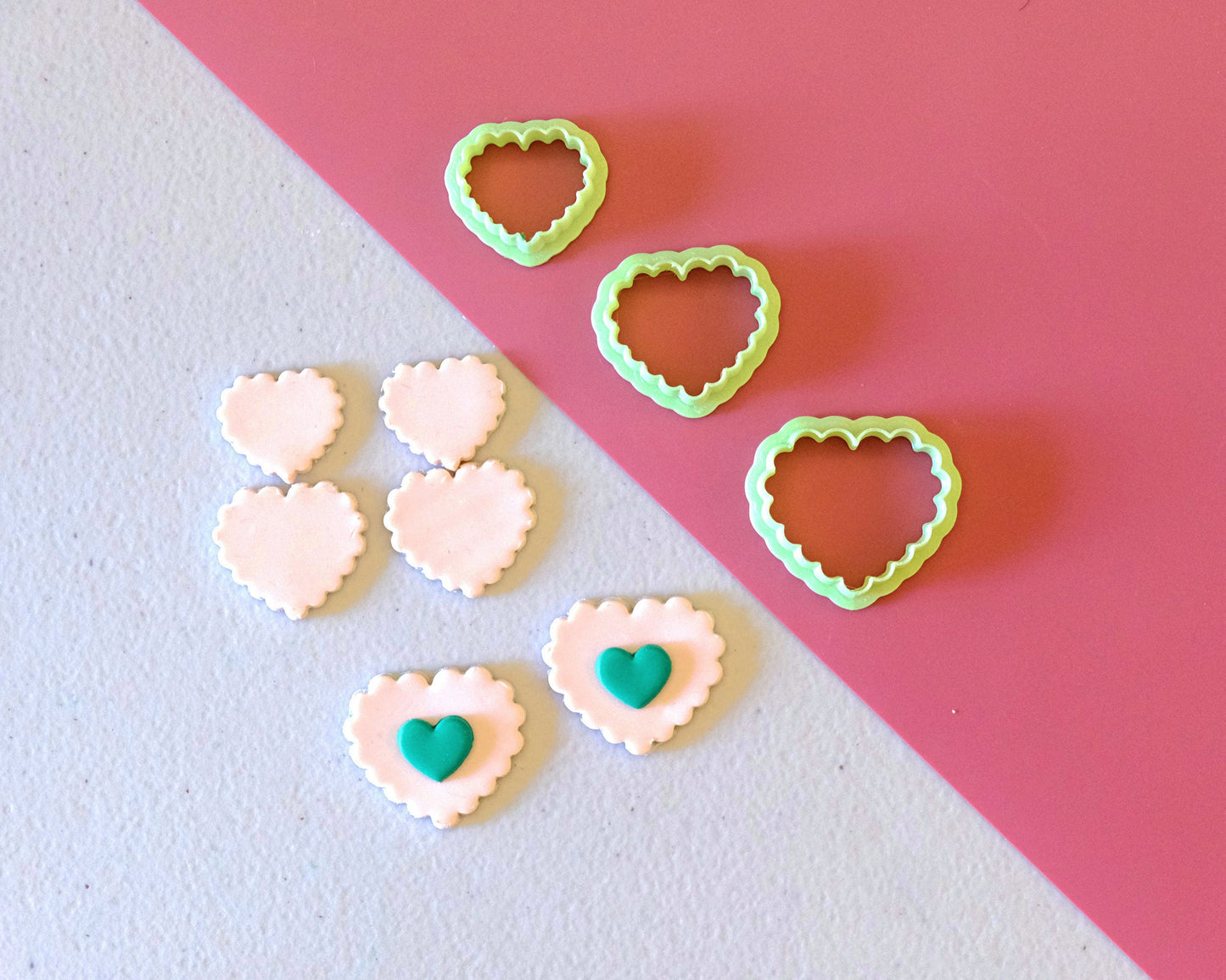 Lace Heart Polymer Clay Cutters | Valentines Day Clay Earring Cutters | Spring Clay Cutters For Jewelry Making