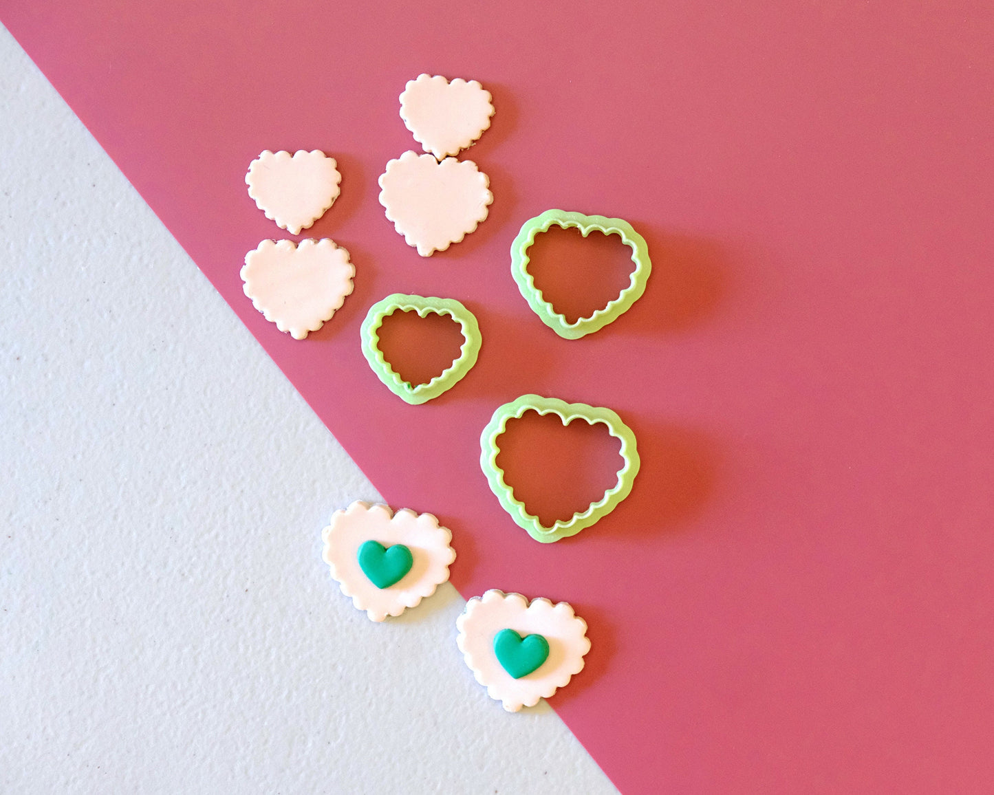 Lace Heart Polymer Clay Cutters | Valentines Day Clay Earring Cutters | Spring Clay Cutters For Jewelry Making