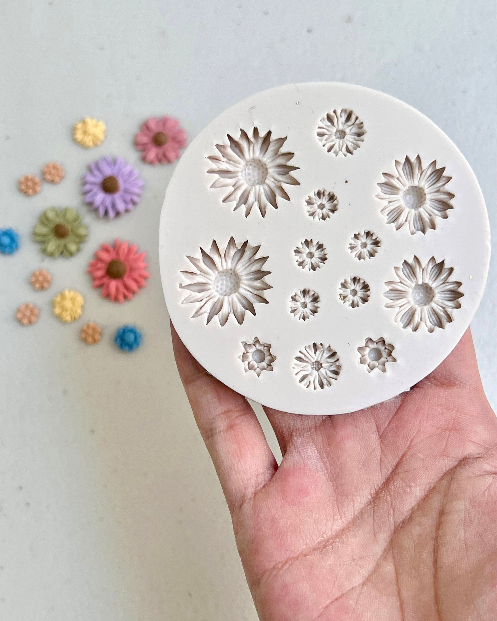Flower Silicone Mold for Polymer Clay Earrings Tiny Daisy 