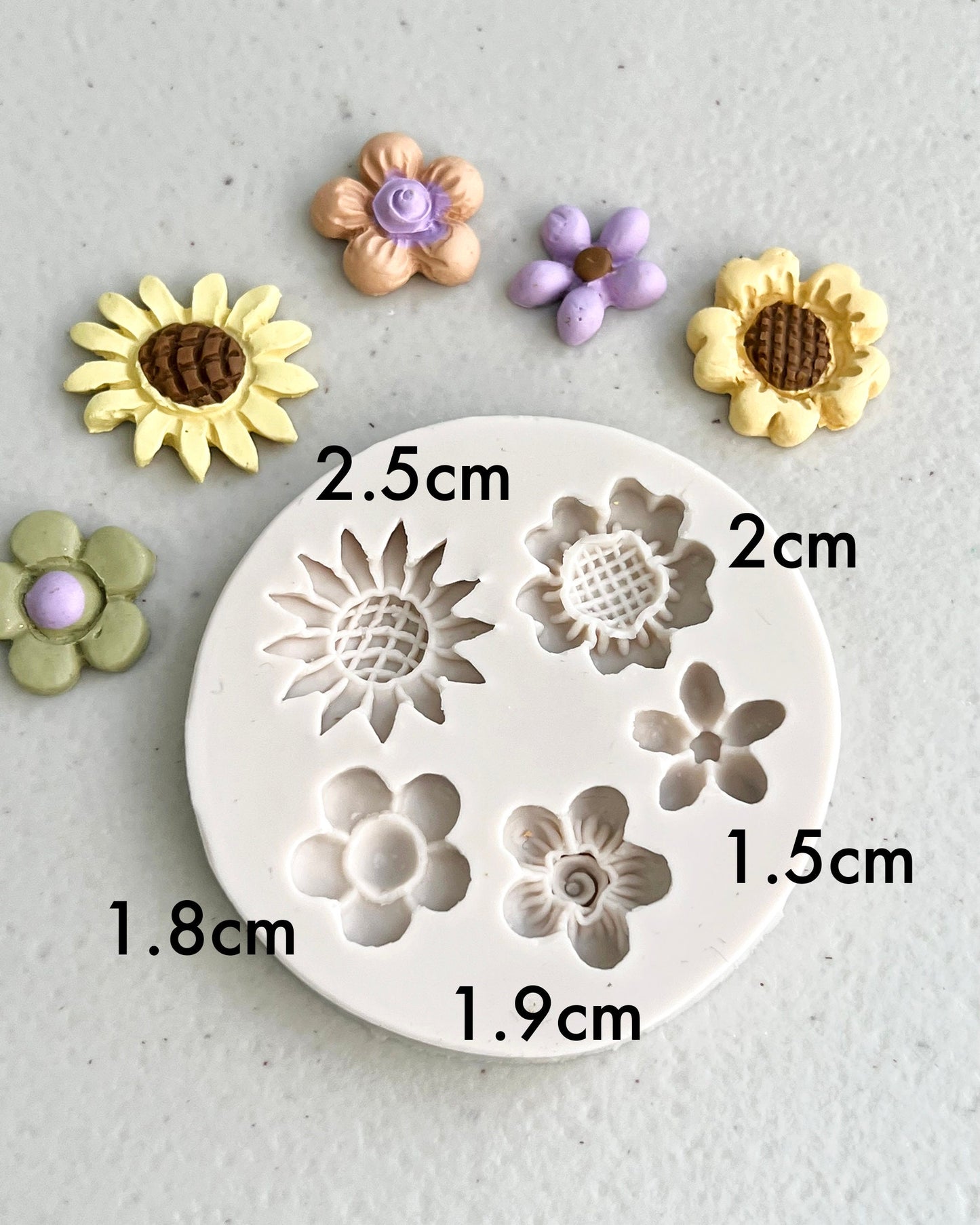 Tiny Flower Silicone Mold for Polymer Clay Earrings