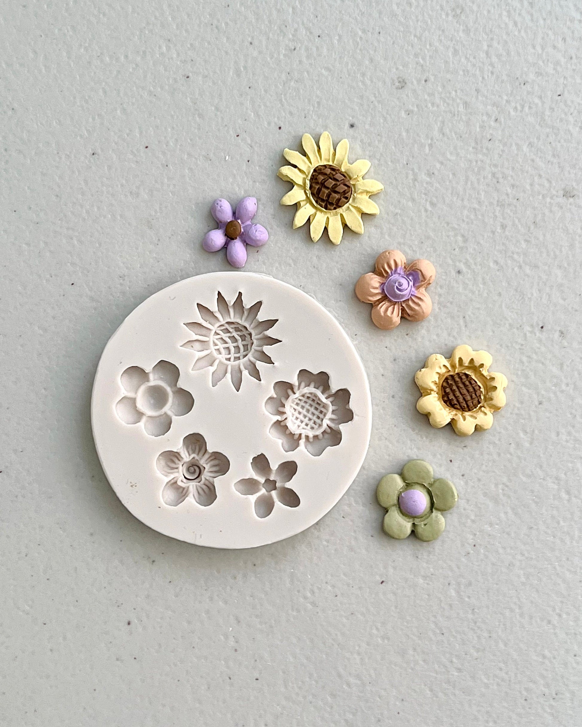 Boho Soft Pottery Polymer Clay Cutters Mold French Flower Cactus
