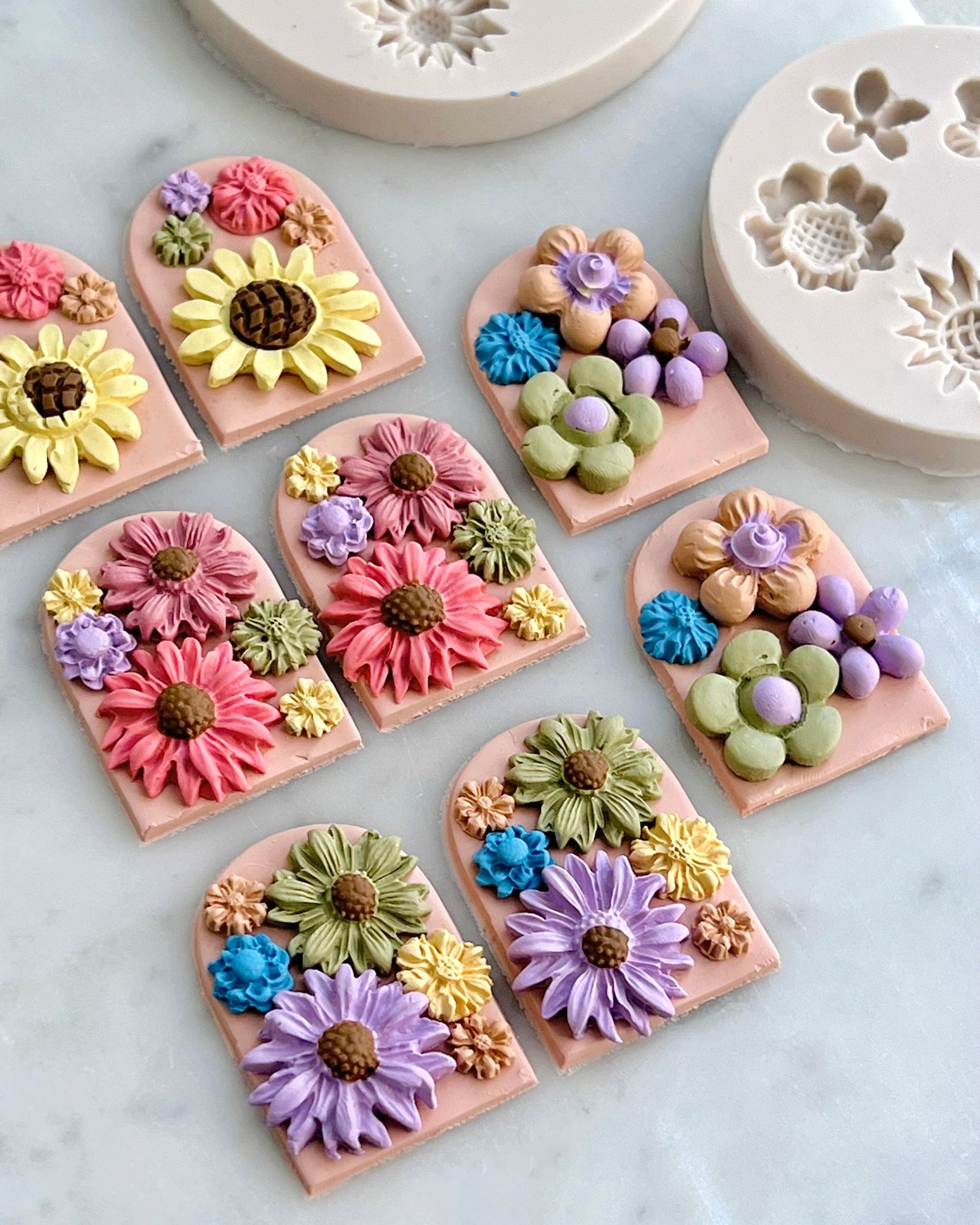 Flower Silicone Mold for Polymer Clay Earrings Tiny Daisy DIY Earrings  Silicone Mould Flexible Resin Fondant Mold Clay Jewelry Mold 