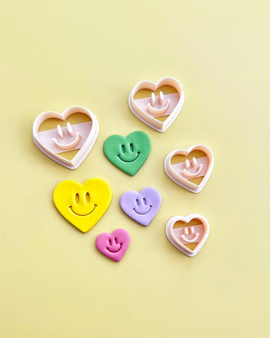 Smiley Heart Polymer Clay Cutters