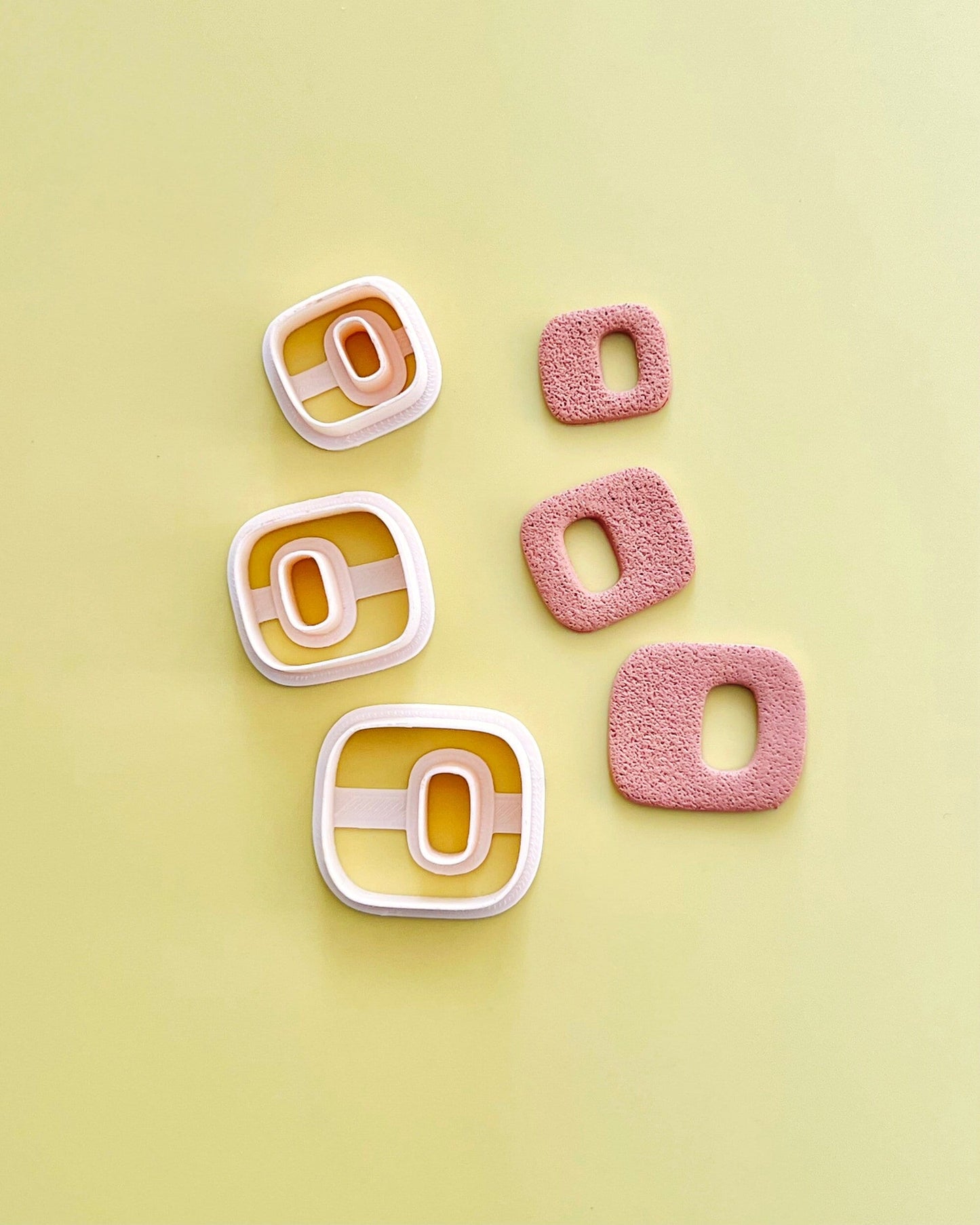 Retro Square Donut Polymer Clay Cutters