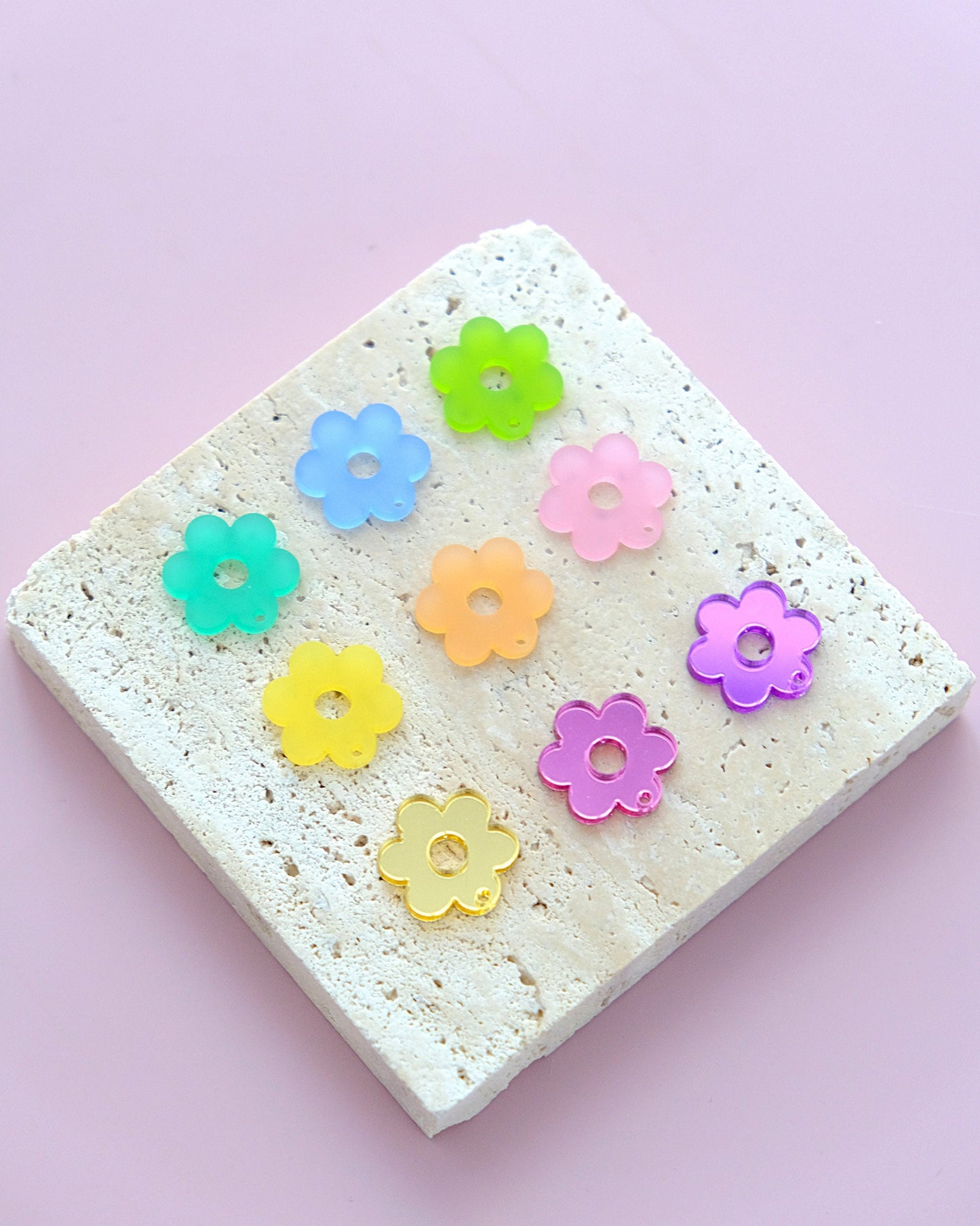 Retro Flower Acrylic Earring Charms