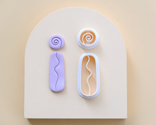 Embossing Spiral Polymer Clay Cutters Set of 2