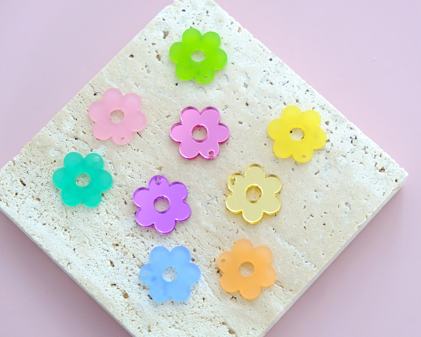 Retro Flower Acrylic Earring Charms