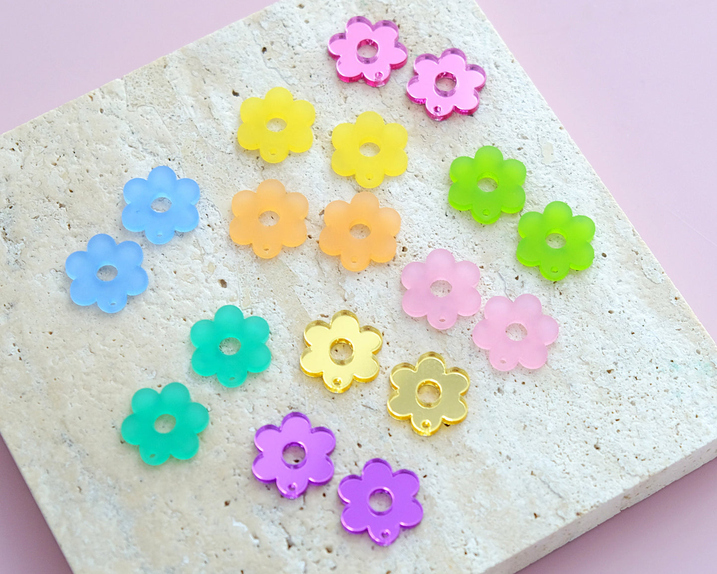 Retro Flower Acrylic Earring Charms