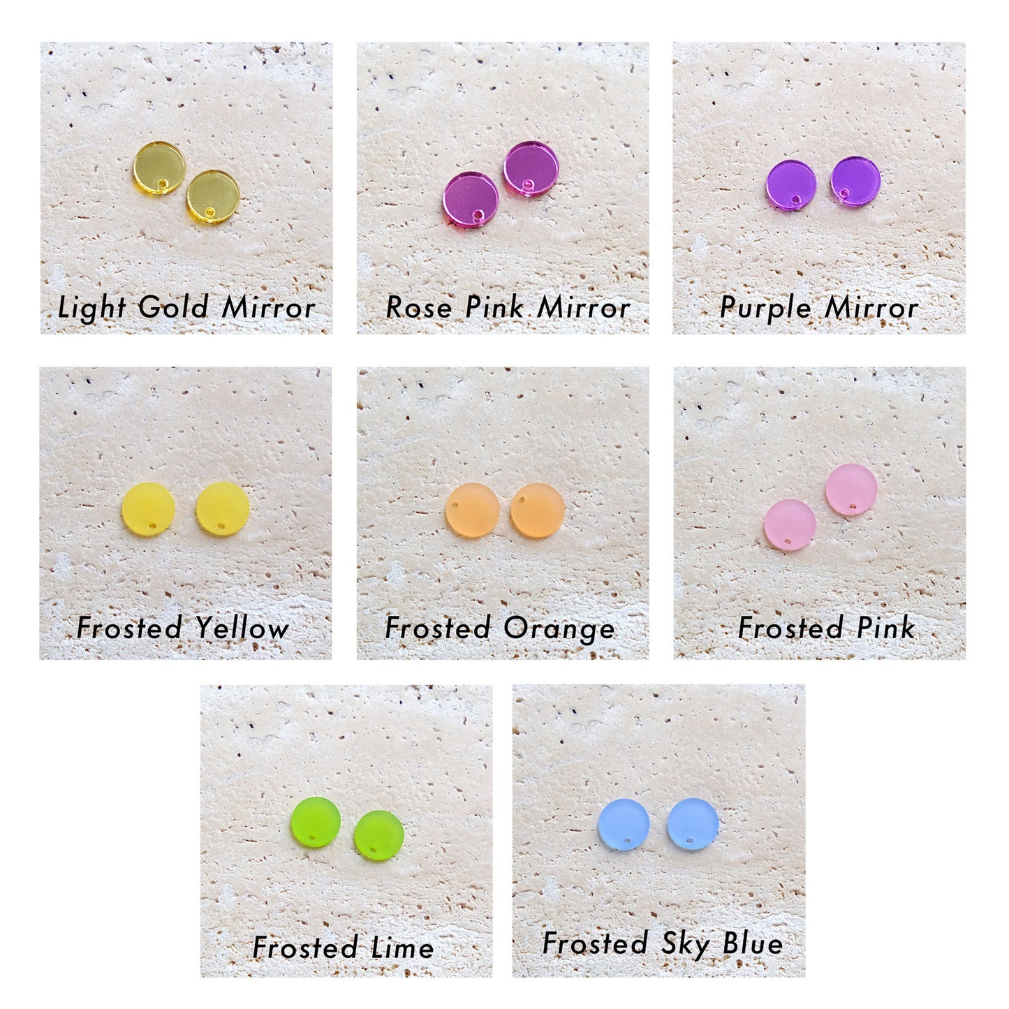 Round Studs Acrylic Earring Charms