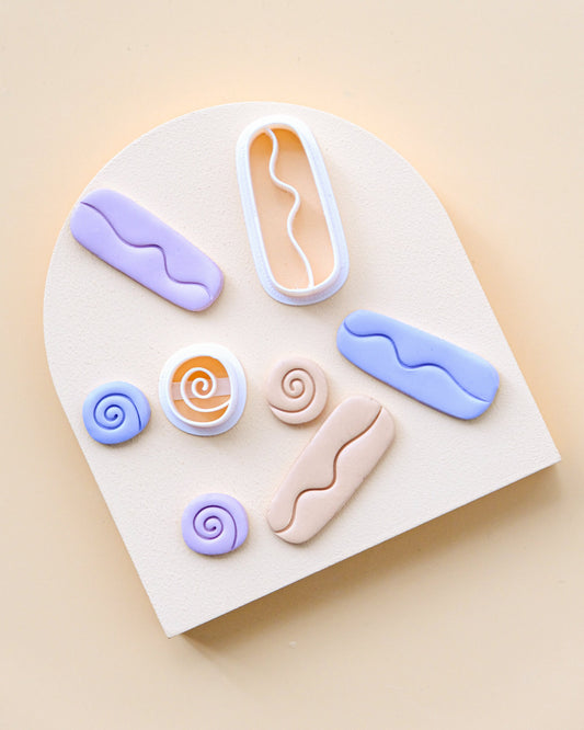 Embossing Spiral Polymer Clay Cutters Set of 2