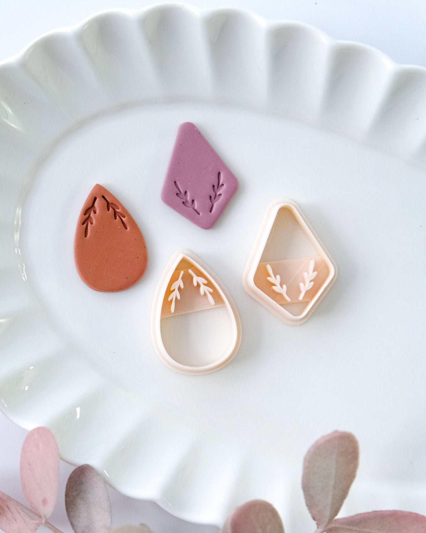 Teardrop Polymer Clay Cutters | Leaf Art Deco Clay Earring Cutters | Jewelry Making