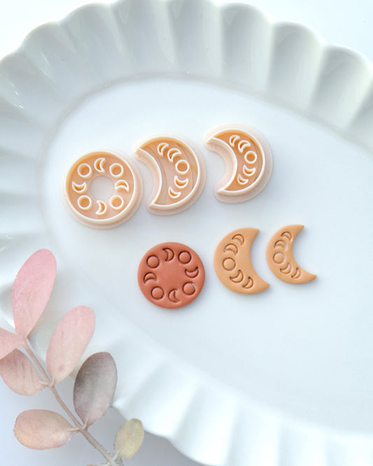 Moon Phases Polymer Clay Cutters Set