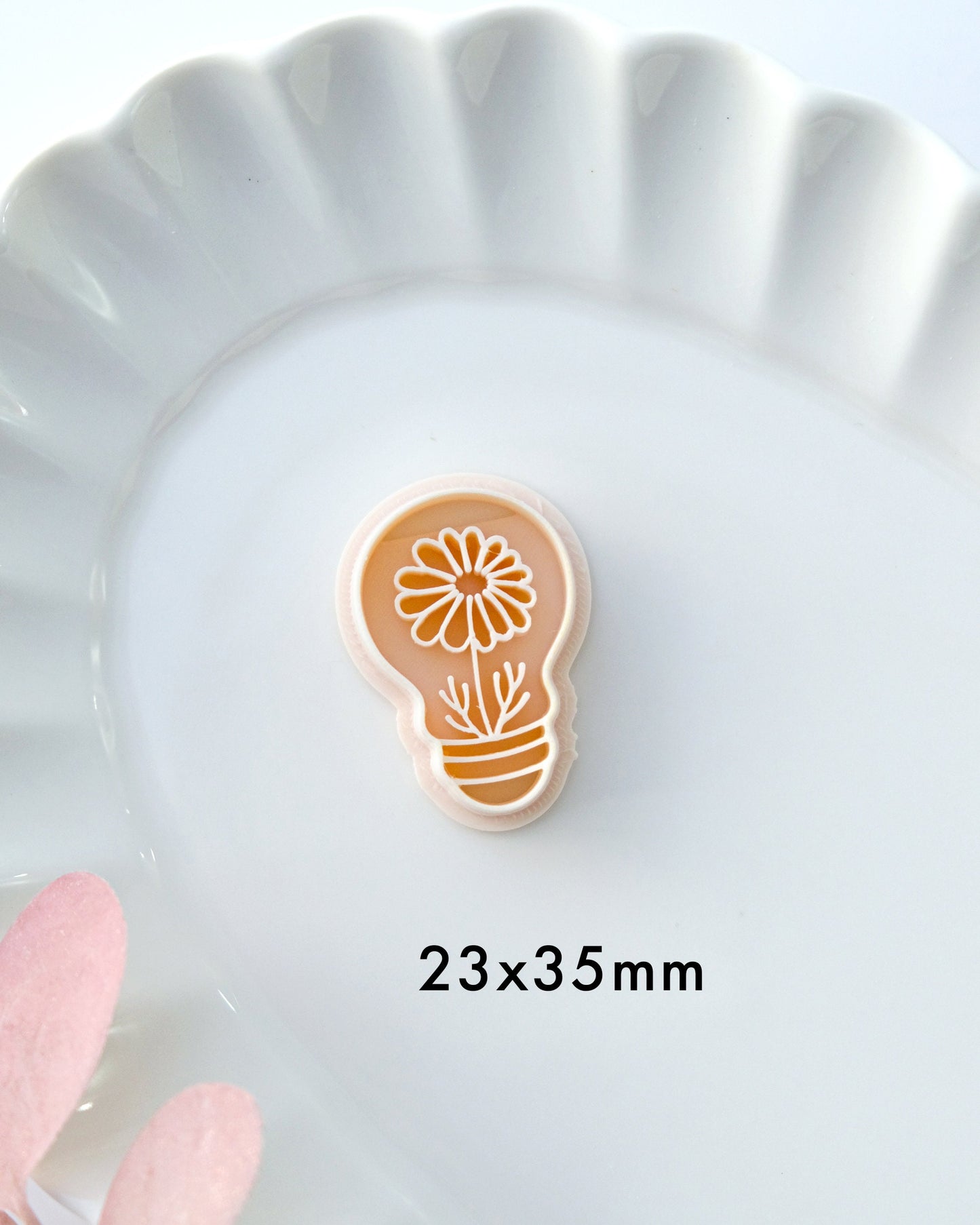 Flower in Light Bulb Polymer Clay Cutters