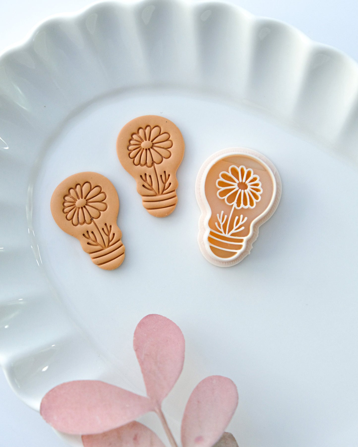 Flower in Light Bulb Polymer Clay Cutters
